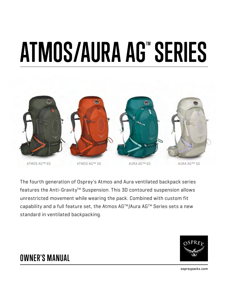 Osprey AURA AG 50 User Manual | 10 pages