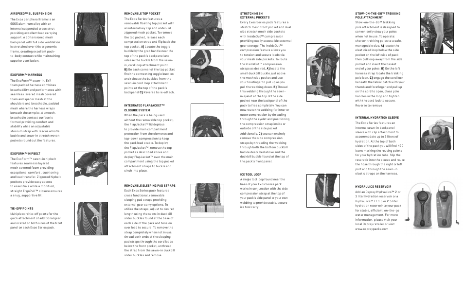 Osprey EXOS 38 User Manual | Page 2 / 2
