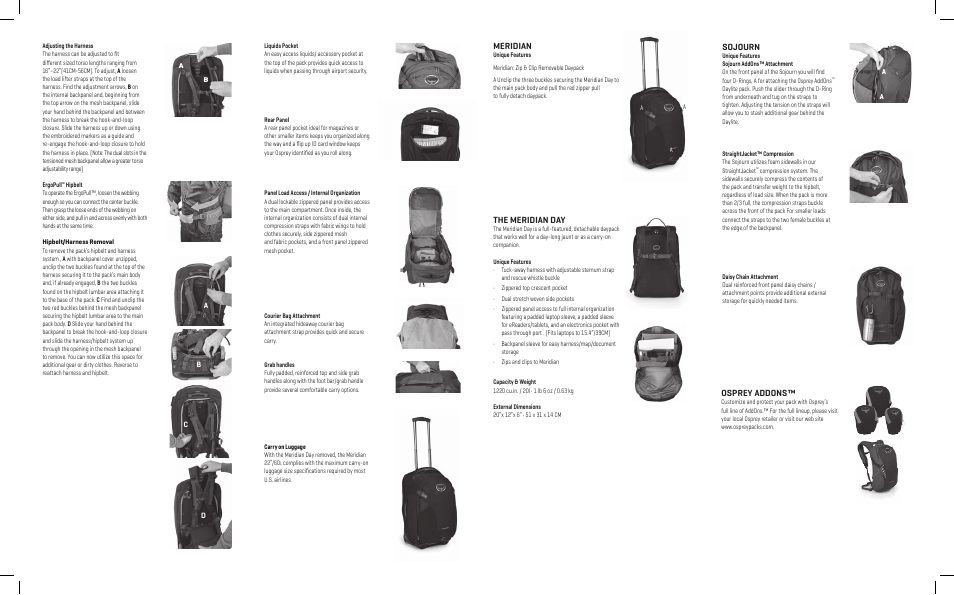 Meridian, The meridian day, Sojourn | Osprey addons | Osprey SOJOURN SERIES User Manual | Page 2 / 2