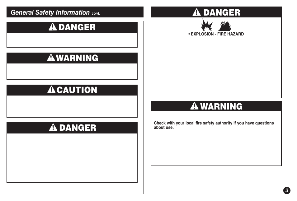 Warning, Danger, Caution | Coleman NorthStar 2500B User Manual | Page 3 / 32
