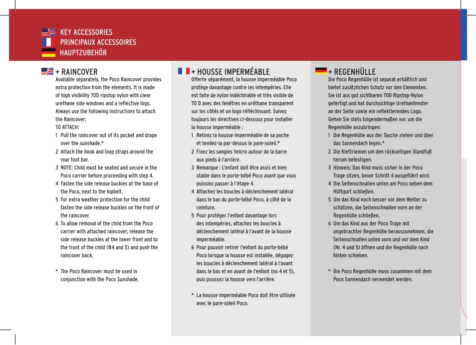 Raincover + housse imperméable + regenhülle | Osprey POCO User Manual | Page 14 / 24