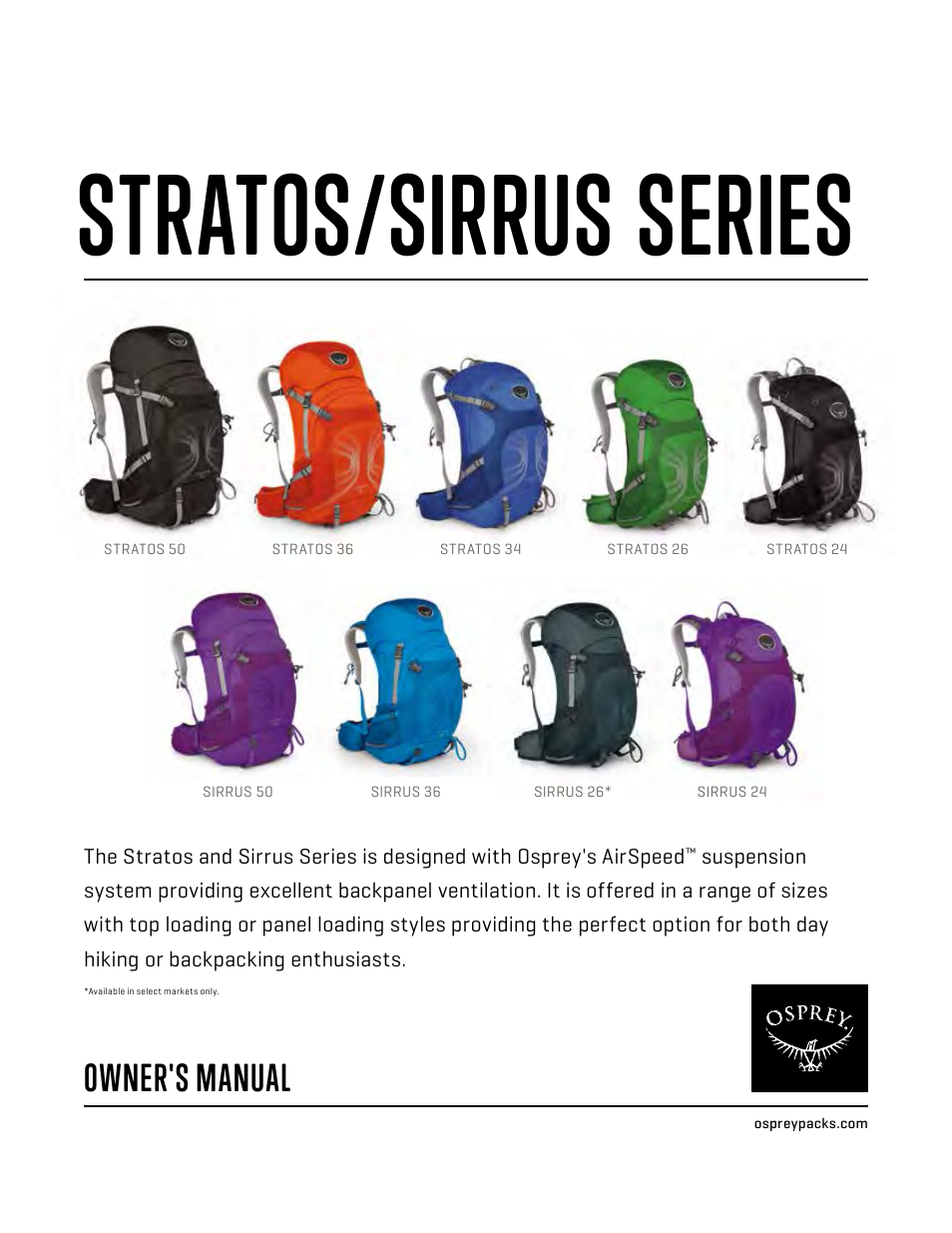 Osprey SIRRUS 24 User Manual | 11 pages