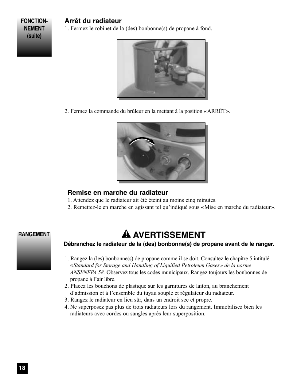 Avertissement | Coleman 5080A751 User Manual | Page 18 / 32