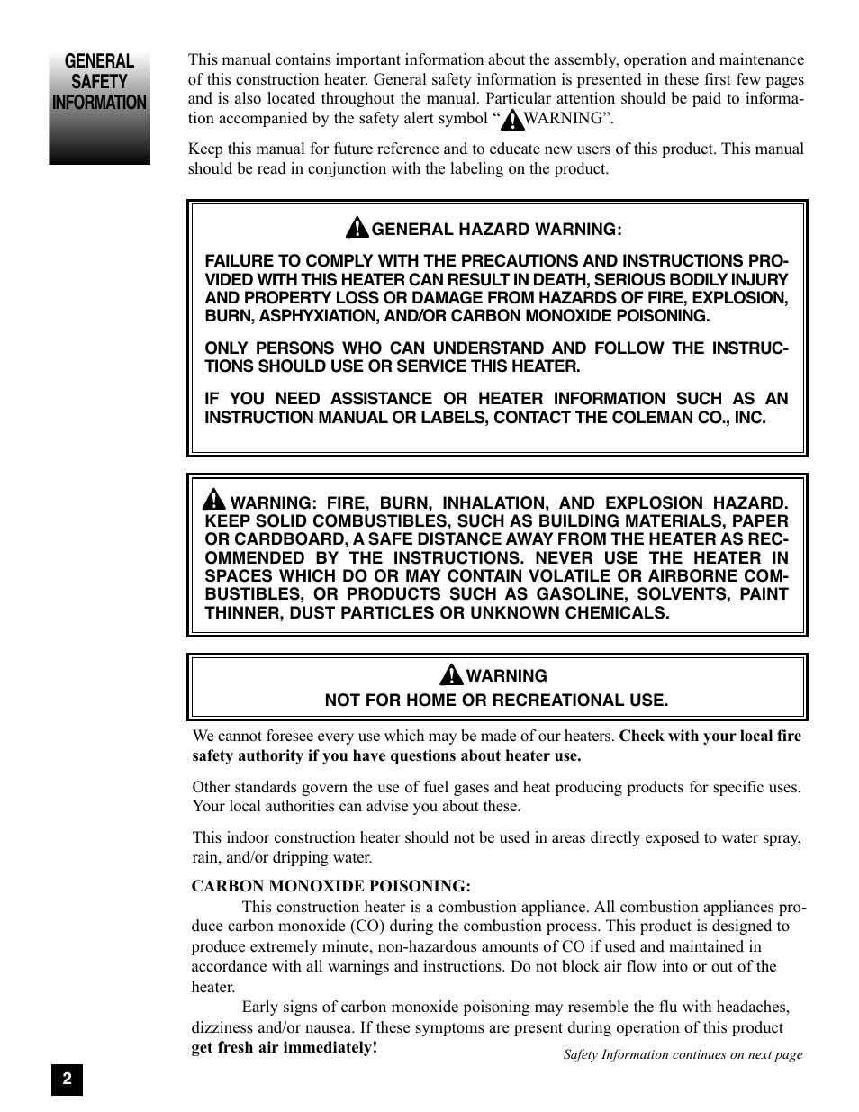 Coleman 5080A751 User Manual | Page 2 / 32