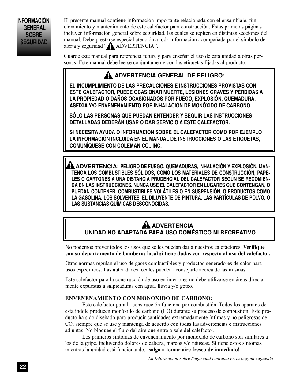 Coleman 5080A751 User Manual | Page 22 / 32