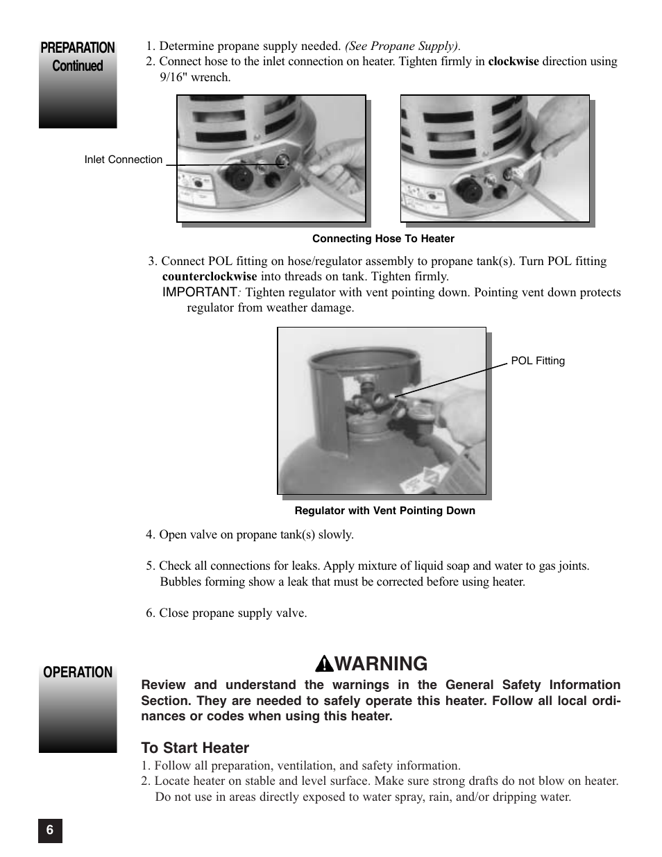 Warning | Coleman 5080A751 User Manual | Page 6 / 32