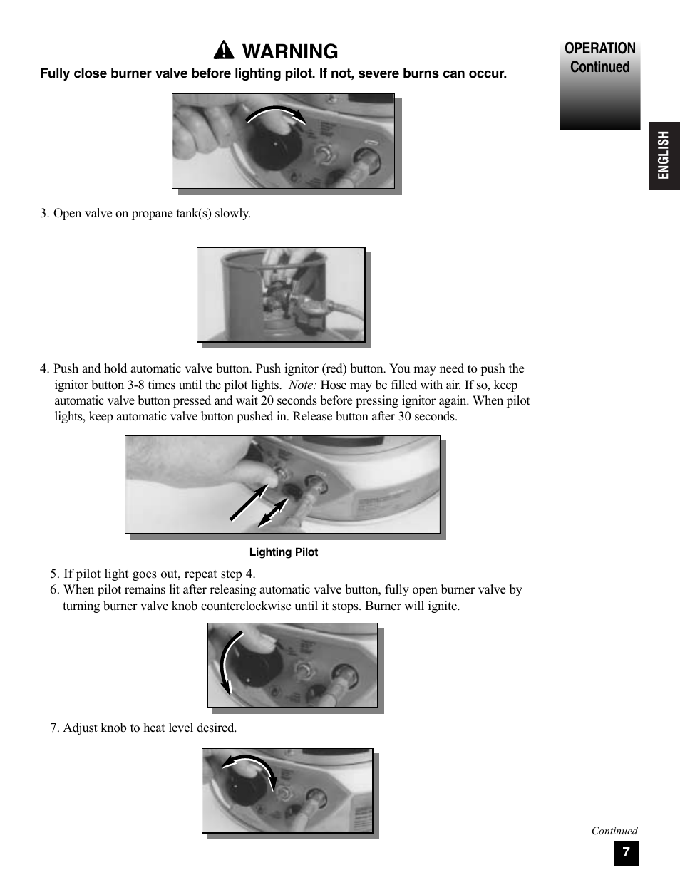 Warning | Coleman 5080A751 User Manual | Page 7 / 32