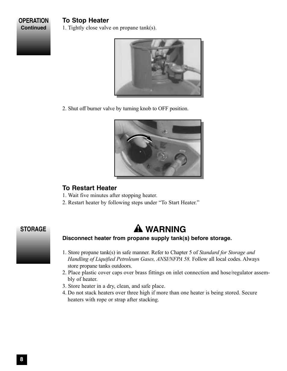 Warning | Coleman 5080A751 User Manual | Page 8 / 32