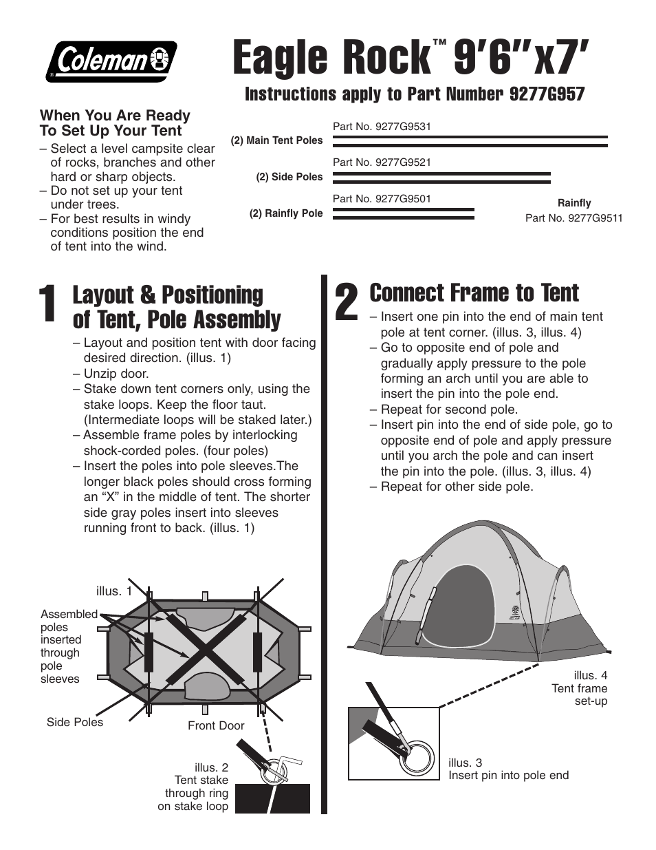 Coleman Eagle Rock User Manual | 2 pages