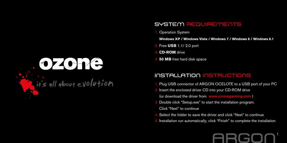 Argon, Evolution, It’s all about | Ozone Gaming Argon User Manual | Page 2 / 16