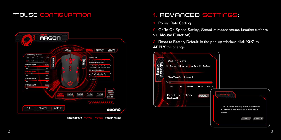 Advanced settings | Ozone Gaming Argon User Manual | Page 3 / 16