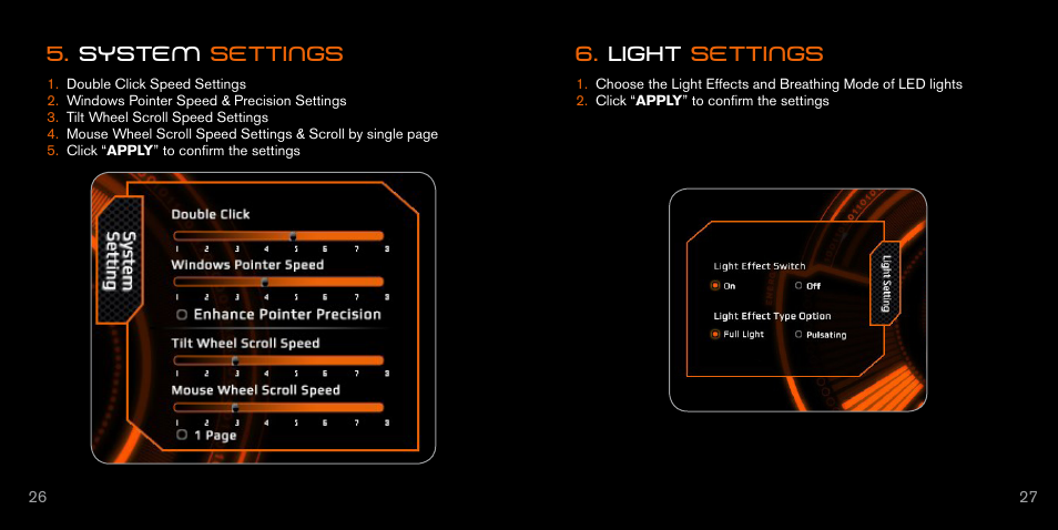 System settings 6. light settings | Ozone Gaming Argon Ocelote World User Manual | Page 15 / 16