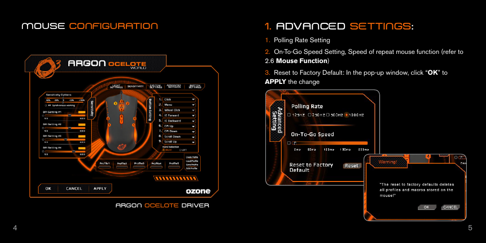 Advanced settings | Ozone Gaming Argon Ocelote World User Manual | Page 4 / 16