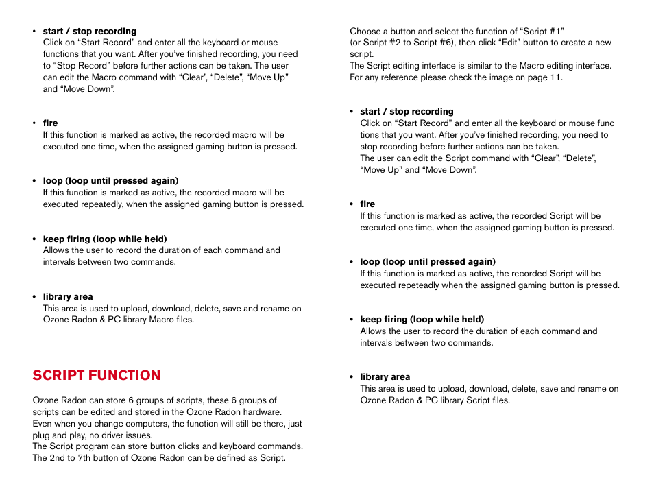 Script function | Ozone Gaming Radon Opto User Manual | Page 6 / 9