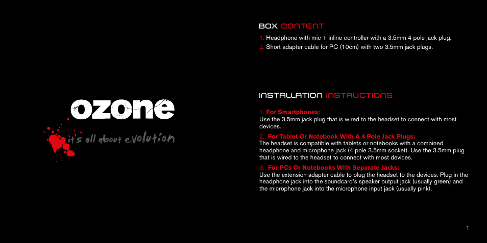 Evolution, It’s all about | Ozone Gaming Blast ST User Manual | Page 2 / 5