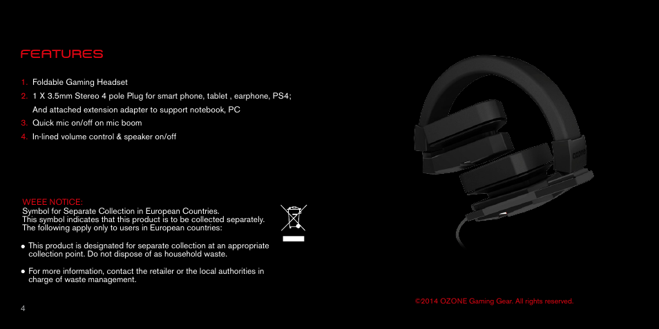 Features | Ozone Gaming Blast ST User Manual | Page 4 / 5
