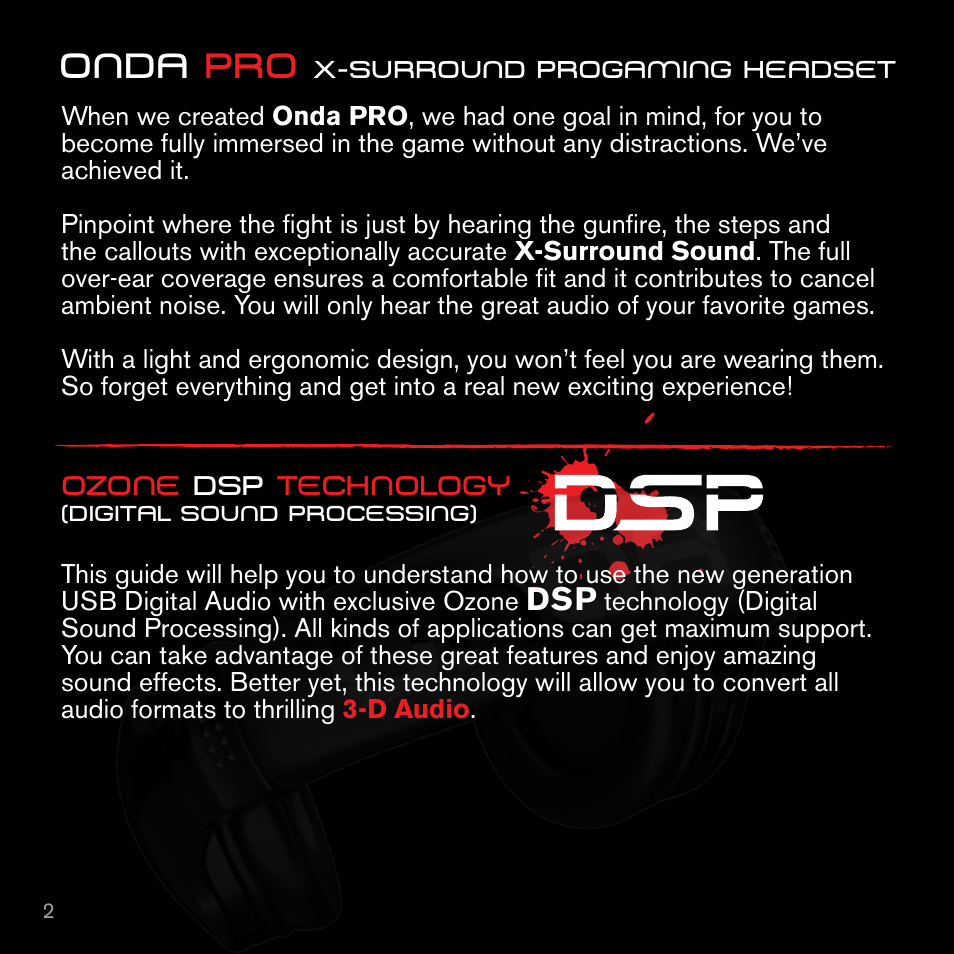 Ozone Gaming Onda PRO User Manual | Page 2 / 8
