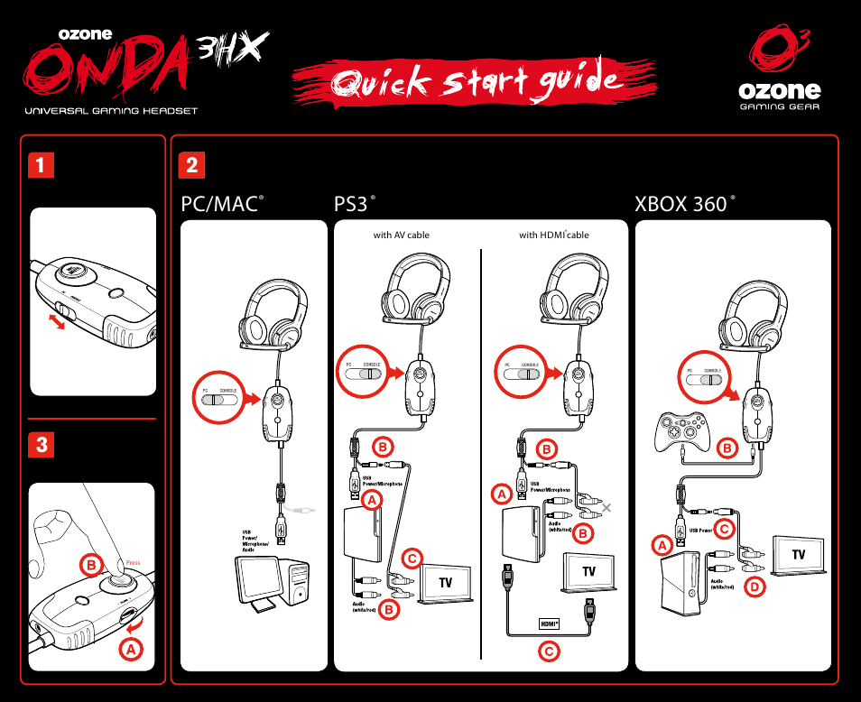 Ozone Gaming Onda 3HX User Manual | 2 pages