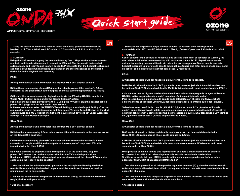 Onda_3hx_digital_manual_2, En es | Ozone Gaming Onda 3HX User Manual | Page 2 / 2