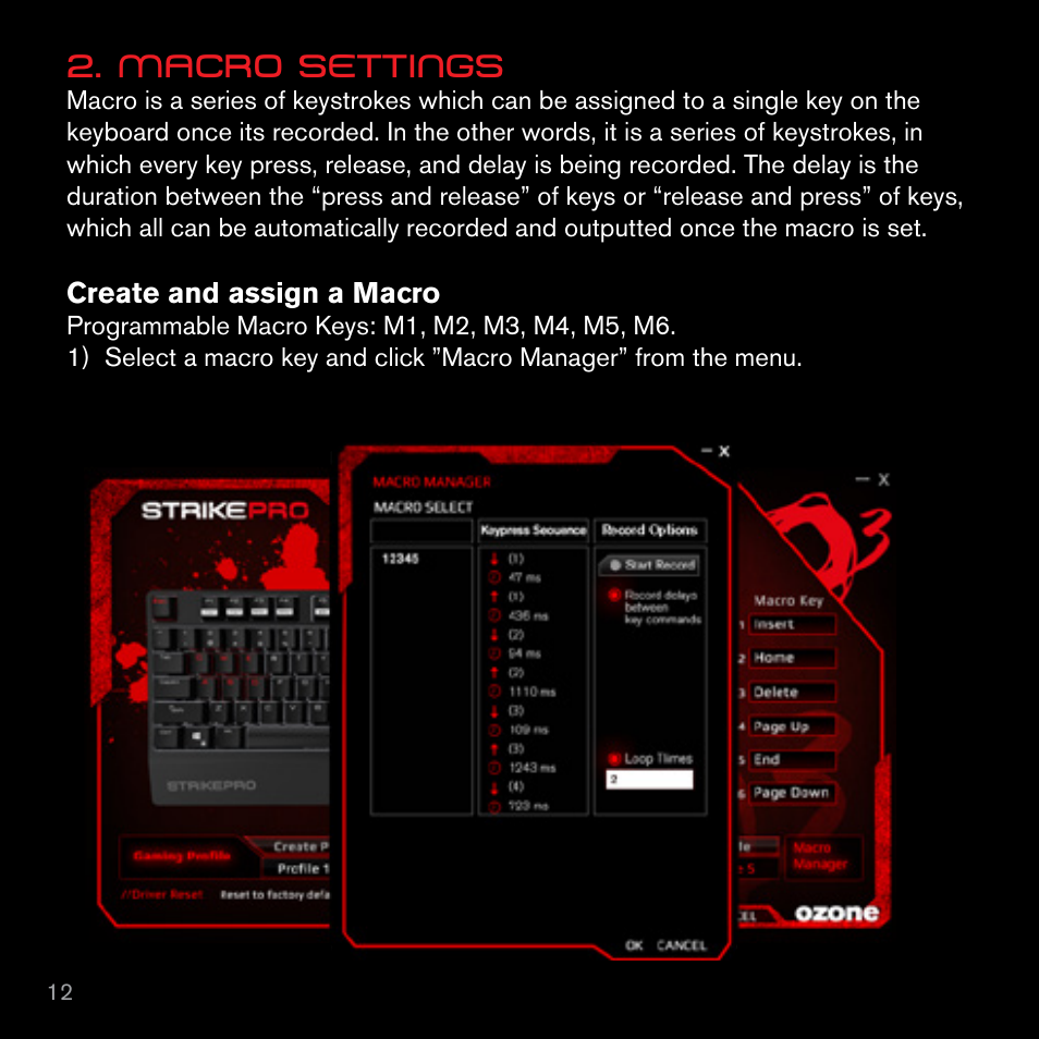 Macro settings | Ozone Gaming Strike PRO User Manual | Page 12 / 24