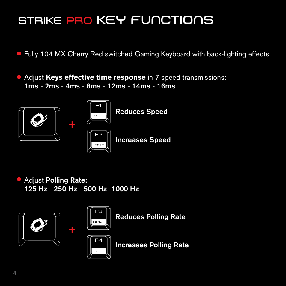 Key functions, Strike pro | Ozone Gaming Strike PRO User Manual | Page 4 / 24