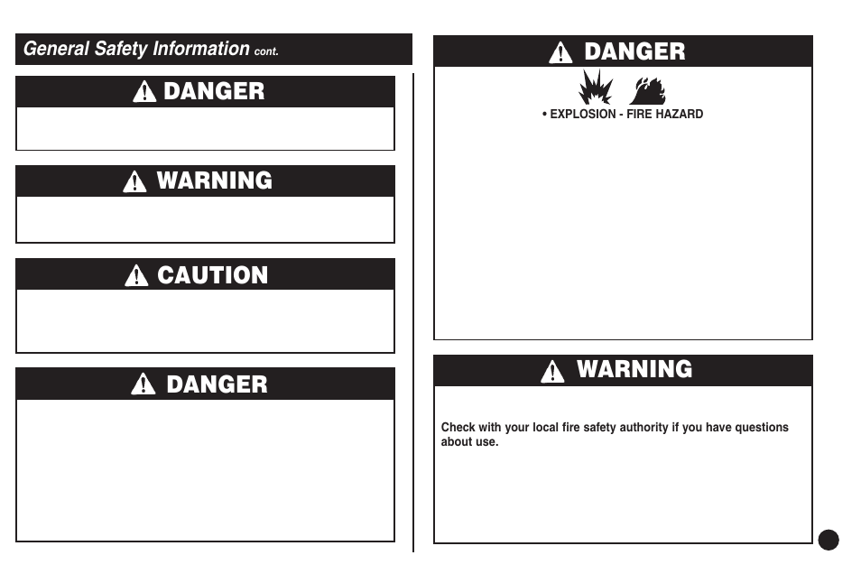 Warning, Danger, Caution | General safety information | Coleman 5430E User Manual | Page 3 / 32