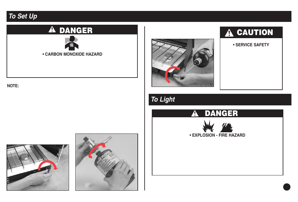 Danger, Caution | Coleman 5430E User Manual | Page 5 / 32