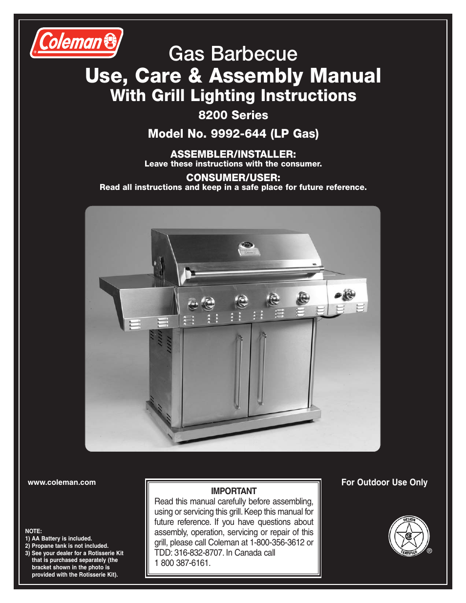 Coleman 9992-644 User Manual | 32 pages