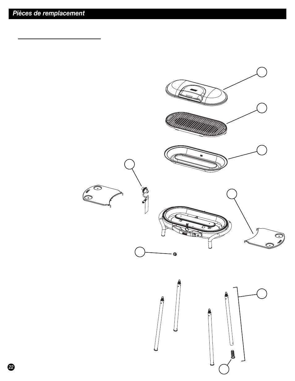 Pièces de remplacement nomenclature | Coleman 9944 User Manual | Page 22 / 40