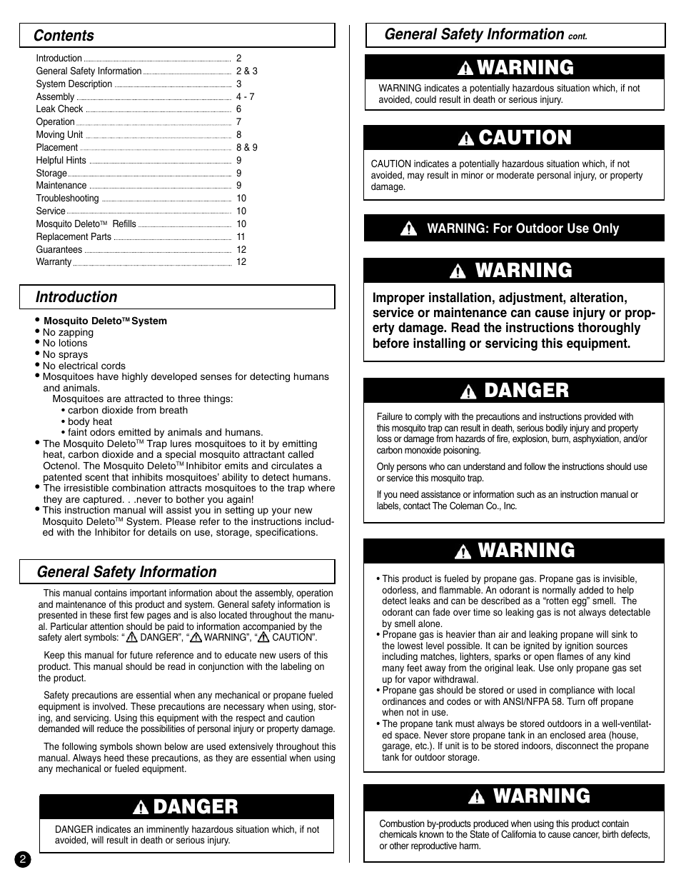 Coleman 2200 SYSTEM User Manual | Page 2 / 12