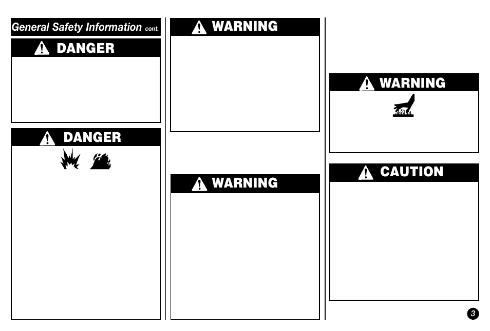 Danger, Danger warning, Warning | Caution, General safety information | Coleman 5029 User Manual | Page 3 / 24