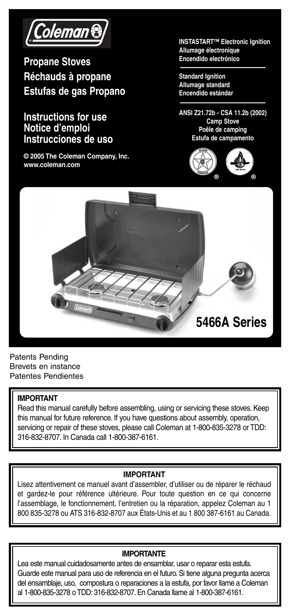 Coleman 5466A User Manual | 24 pages