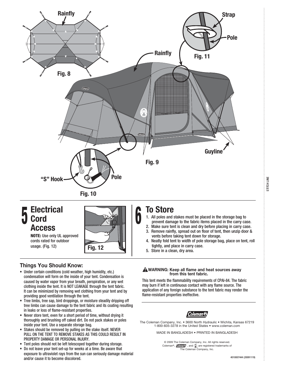 Electrical cord access | Coleman 2000005799 User Manual | Page 2 / 2