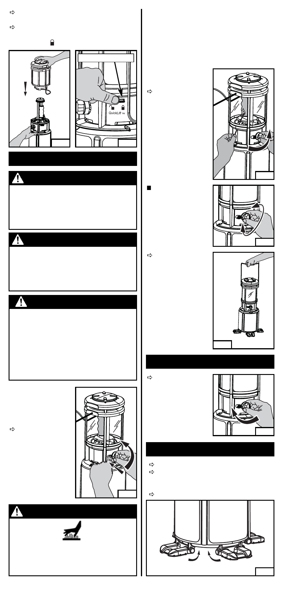 Allumage avertissement, Avertissement, Attention | Extinction rangement, Français-5, Lanterne allumée par allumette | Coleman 2600 Series User Manual | Page 14 / 28