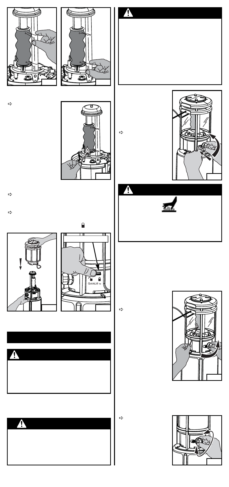 Para encender advertencia, Avertencia, Precaucion | Advertencia, Español-5, Lámpara-con fósforo, Pila instastart™ lámpara de encendido electrónico | Coleman 2600 Series User Manual | Page 22 / 28