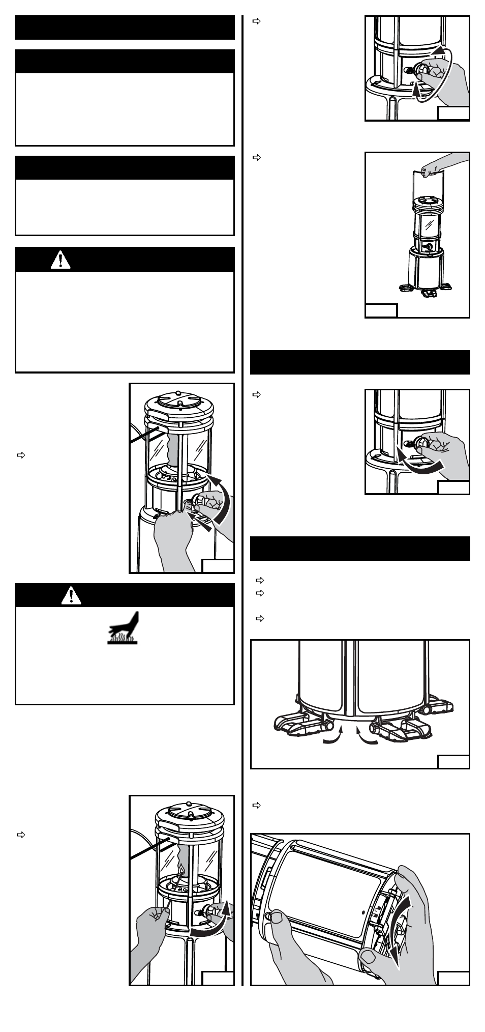Caution, Warning, English-5 | Match light lantern, Battery instastart™ electronic ignition lantern | Coleman 2600 Series User Manual | Page 6 / 28