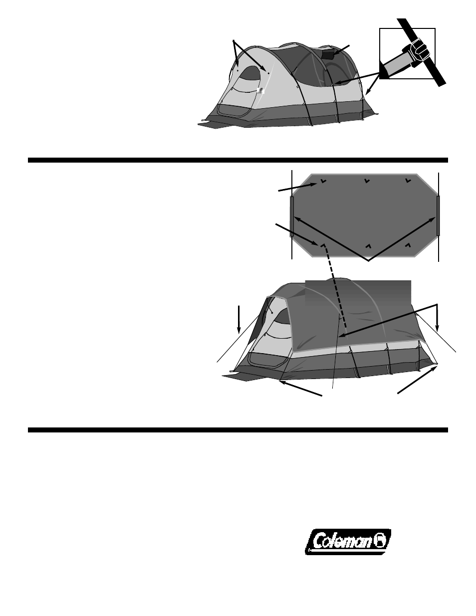 Attach tent to frame using frame clips, Attach rainfly | Coleman LAKE SIDE 9163-150 User Manual | Page 2 / 2