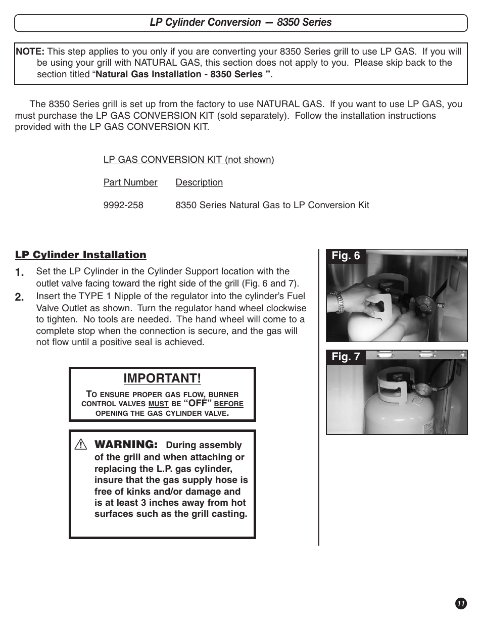 Important | Coleman 8350 Series User Manual | Page 11 / 28