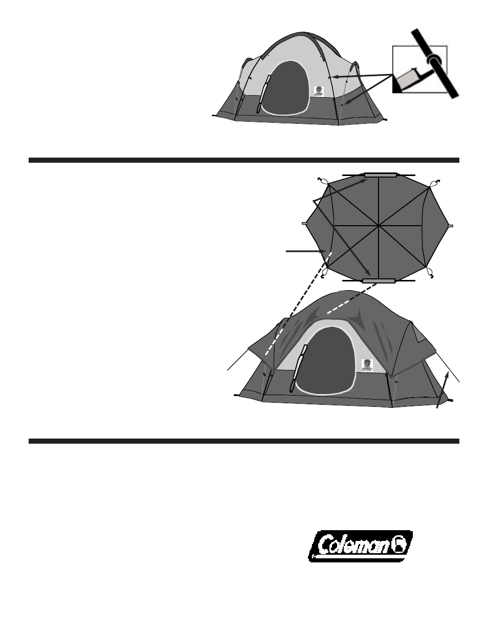 Attach tent to frame using frame clips, Attach rainfly | Coleman EAGLE ROCK 9277F950 User Manual | Page 2 / 2