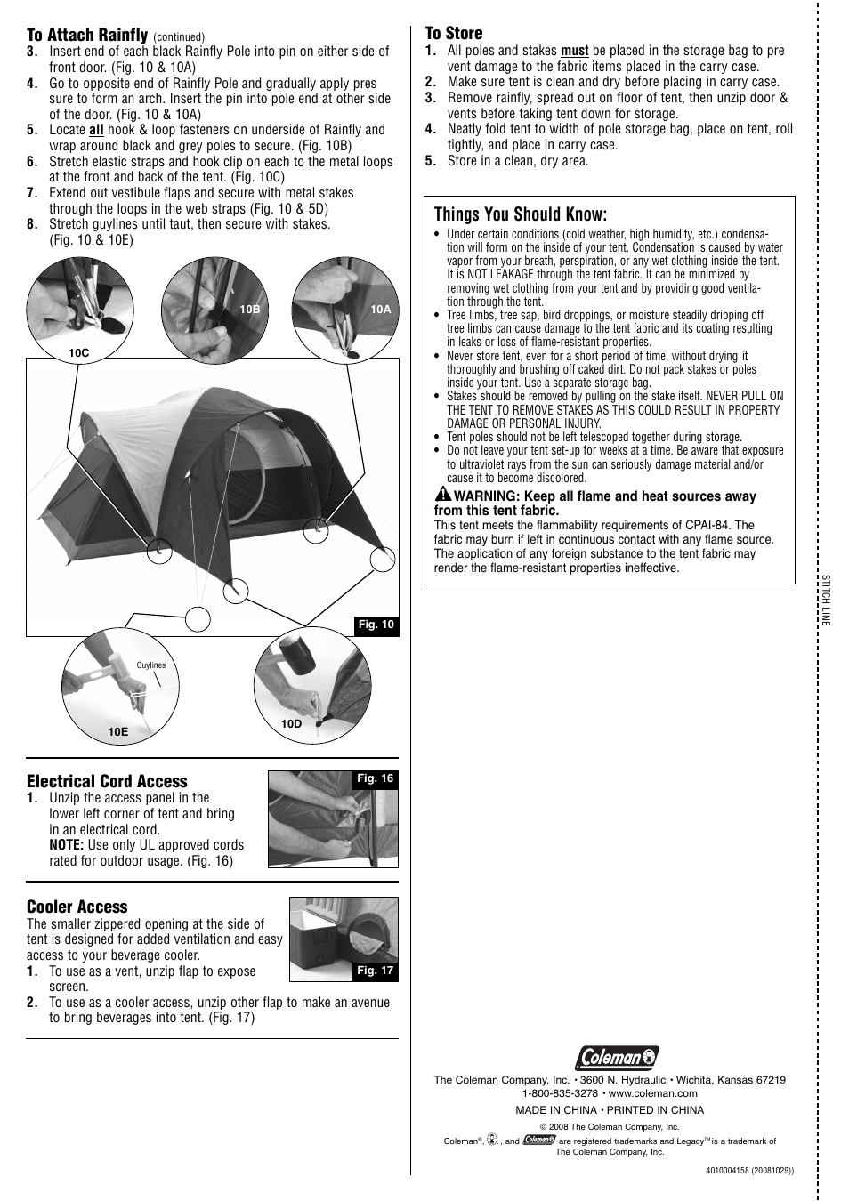 Things you should know, Cooler access, Electrical cord access | Coleman 2000001643 User Manual | Page 2 / 2