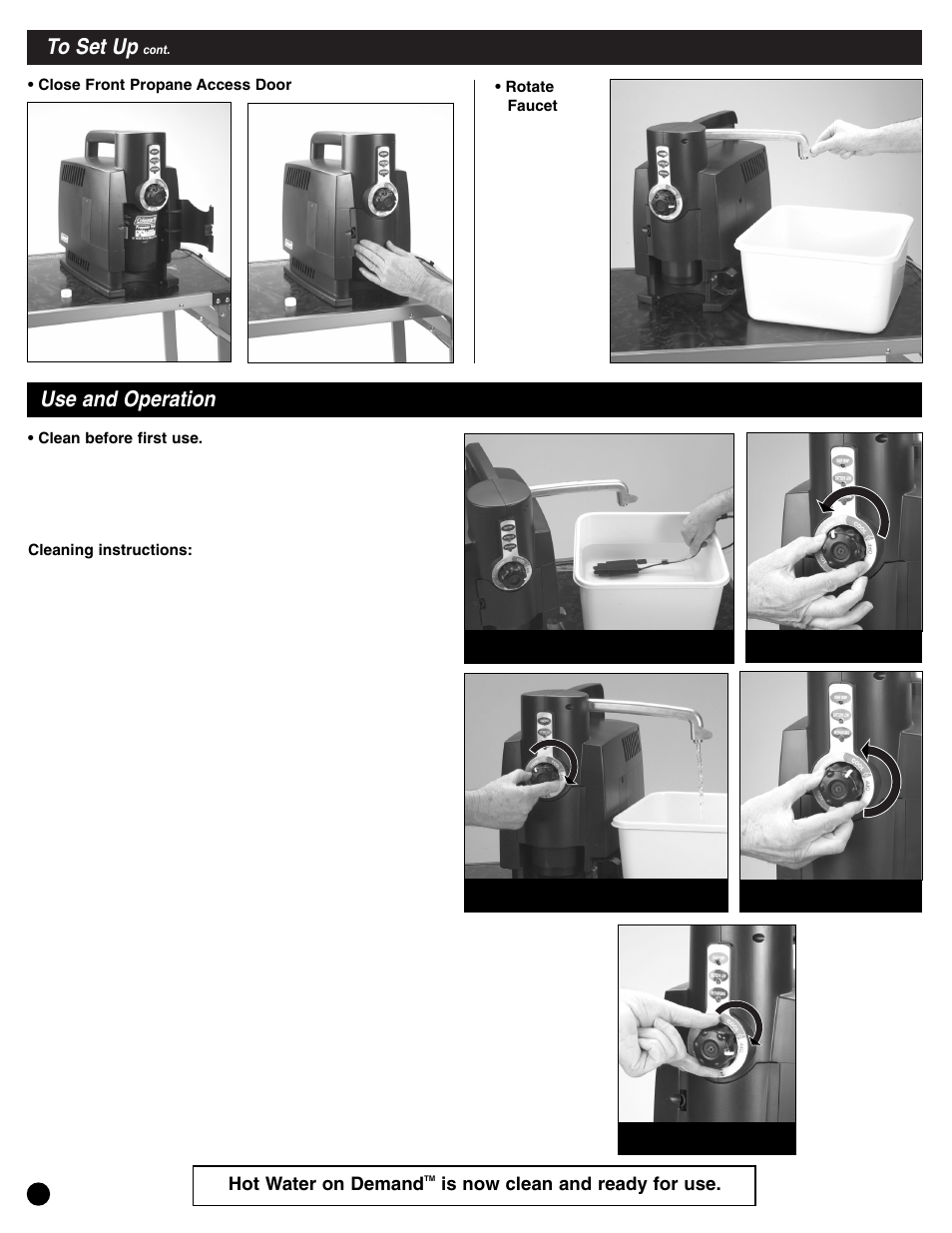 Use and operation | Coleman 2300-700 User Manual | Page 6 / 12