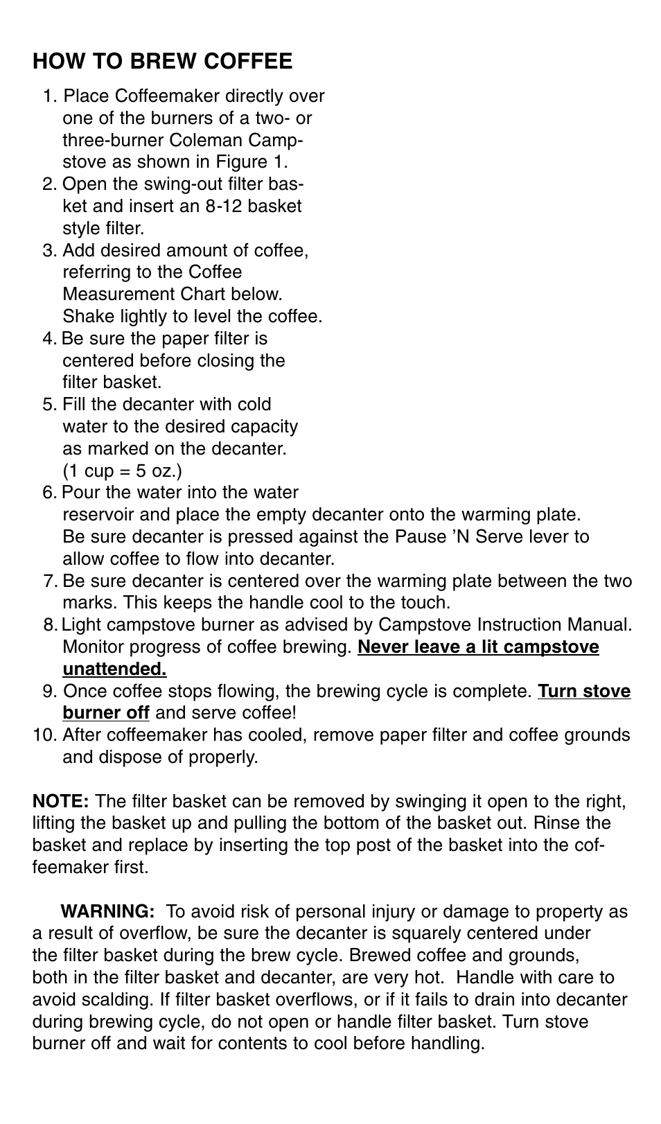 How to brew coffee | Coleman 5008-700 User Manual | Page 3 / 5