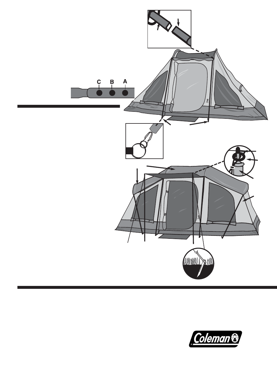 Raise center of tent, Raise sides of tent | Coleman WEATHERMASTER 17'X9' User Manual | Page 2 / 2