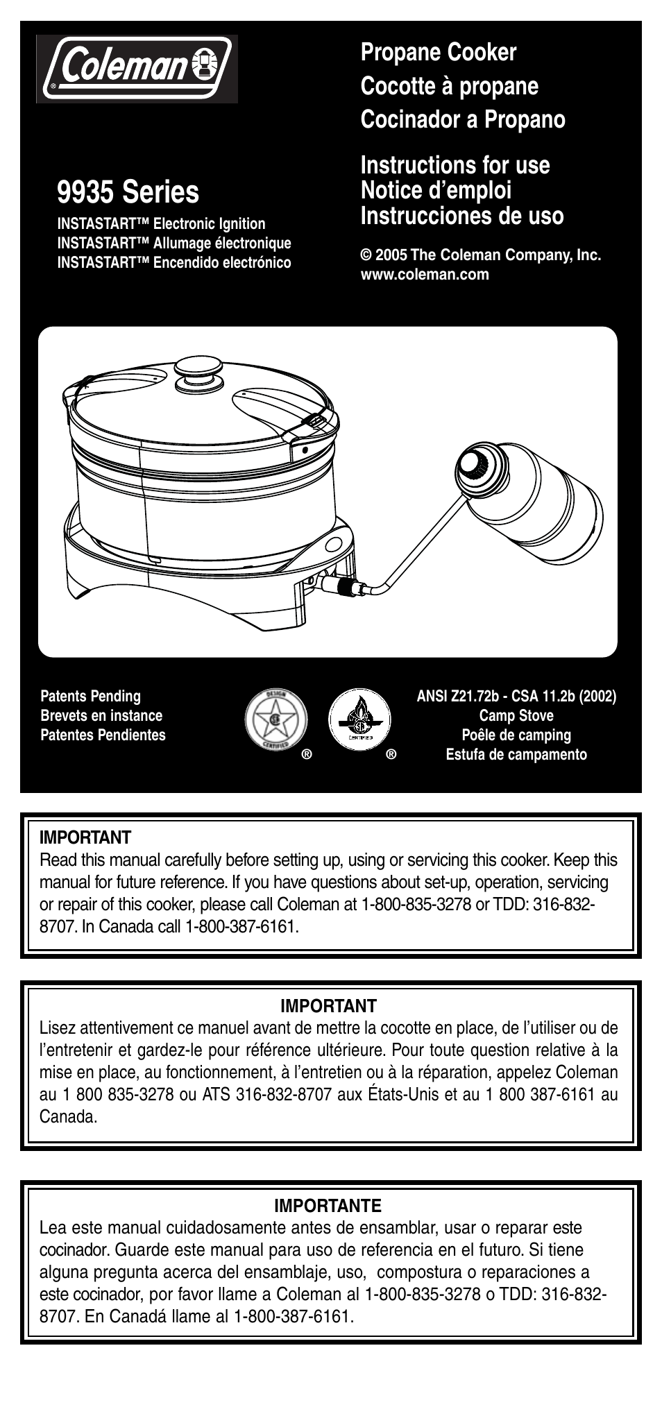 Coleman 9935 User Manual | 28 pages