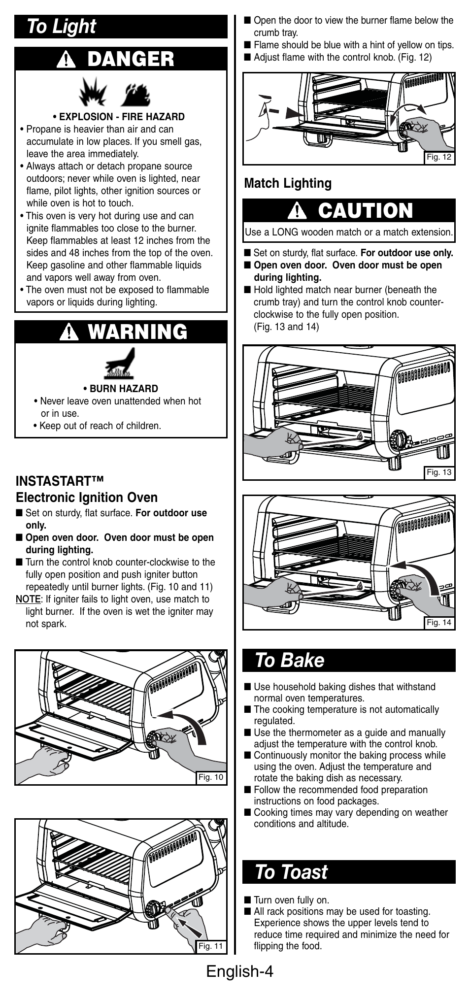 Warning, Caution, English-4 | Coleman 9927 User Manual | Page 5 / 28