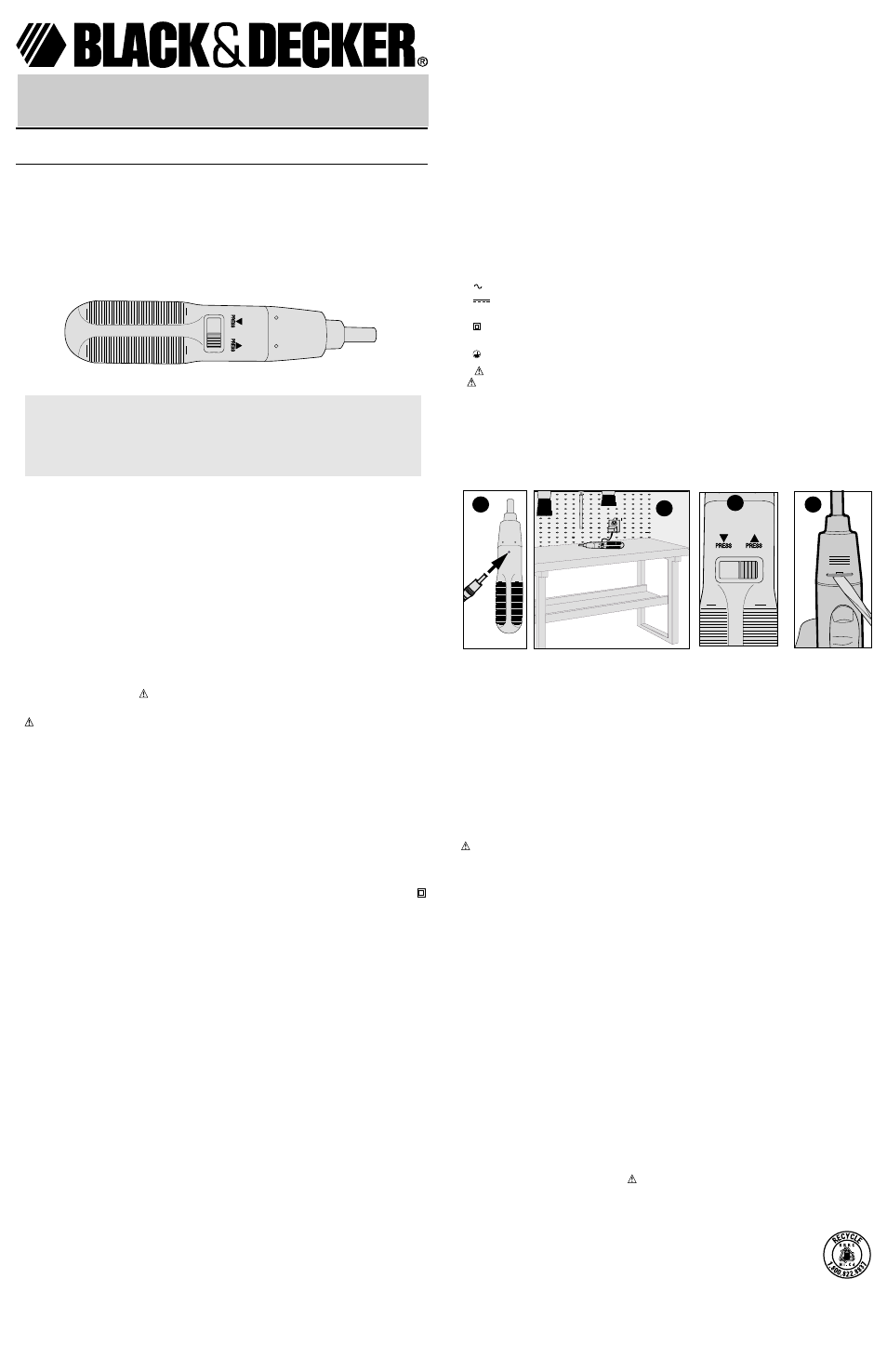 Black & Decker 9071 Cordless User Manual | 4 pages