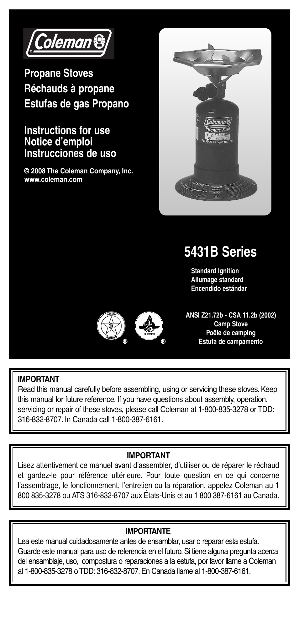 Coleman 5431B User Manual | 24 pages