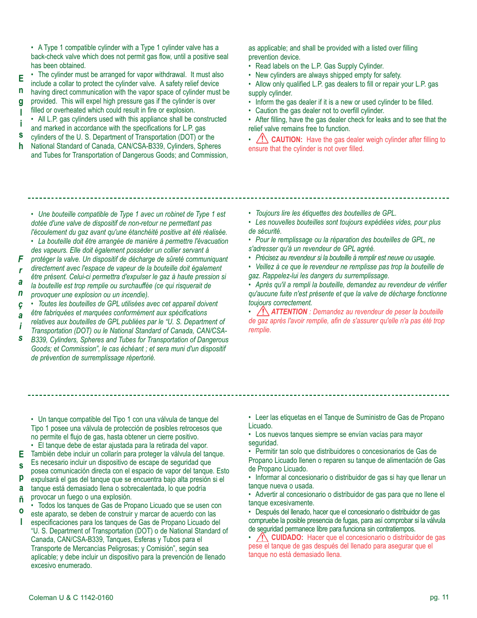 Coleman Gas Barbecue User Manual | Page 11 / 44