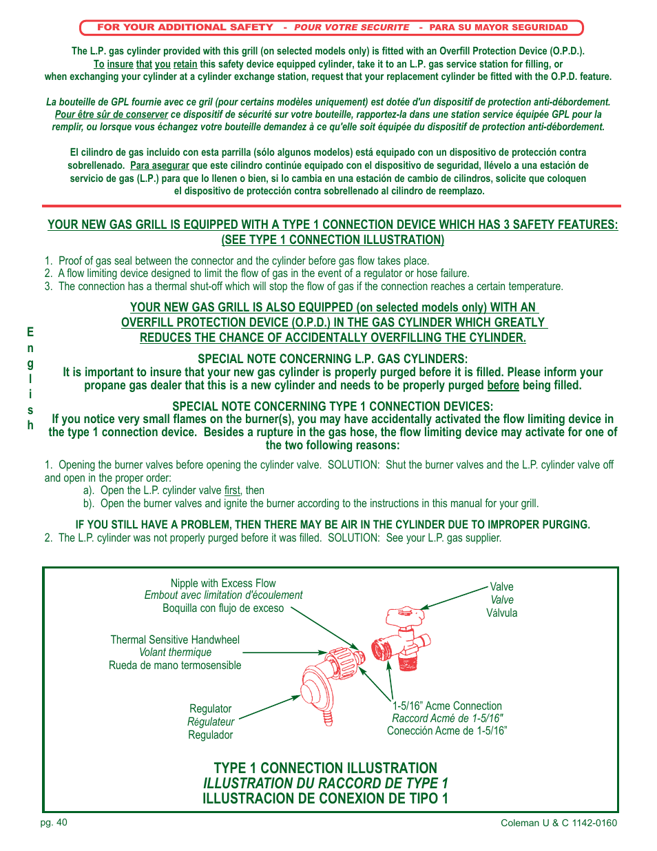 Coleman Gas Barbecue User Manual | Page 40 / 44