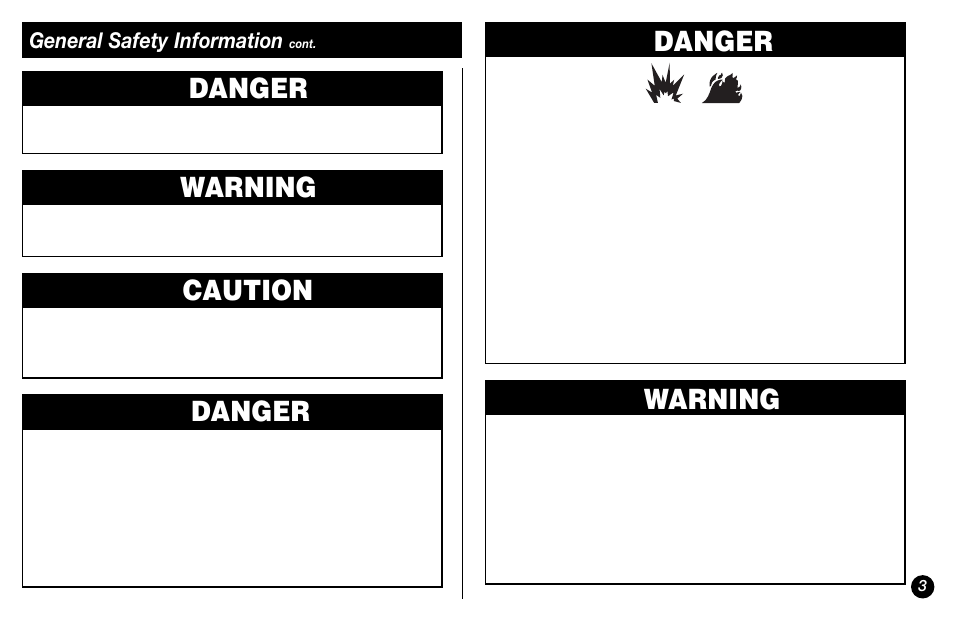 Warning, Danger, Caution | Coleman 9946 Series User Manual | Page 3 / 12